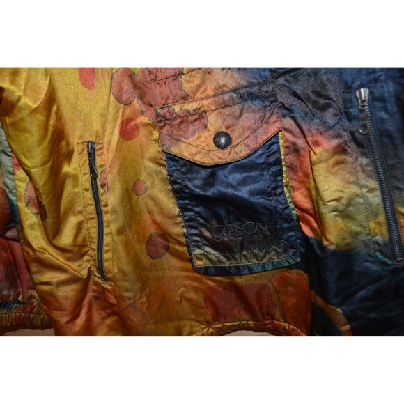 Vintage Coat German Puffer Abstract Unisex Retro Fabric - Picture 3 of 9